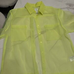 H&M Light Green Sheer Shirt